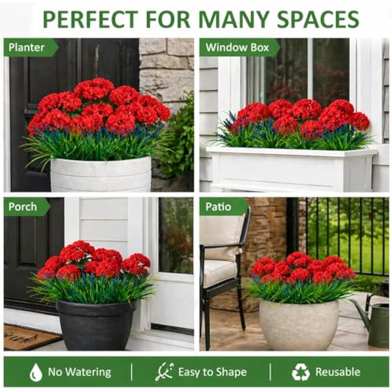 13 Bundle Lavender Artificial Flowers Outdoor Home Decor Patriotic image number 3