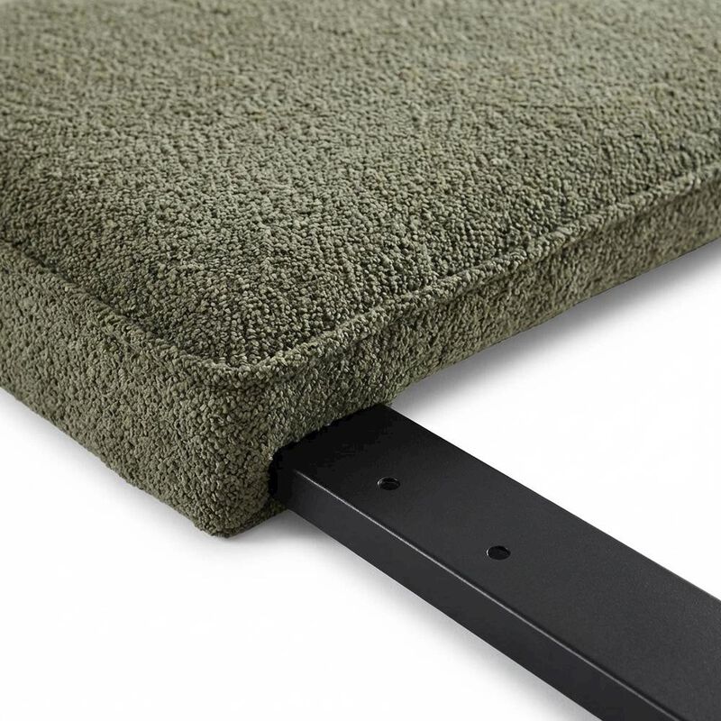 Boucle Fabric King Headboard with Soft Texture and Sturdy Frame Design image number 5