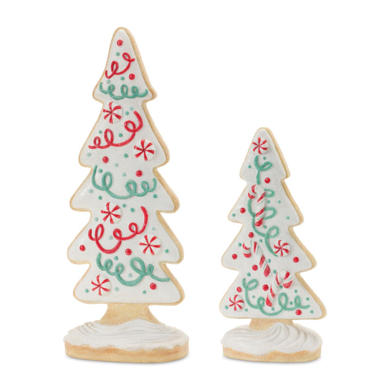 Set of 2 Gingerbread Christmas Trees for Holiday Decor