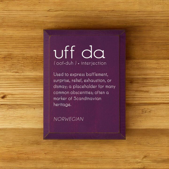 Uff Da Definition Wooden Wall Sign Scandinavian Farmhouse Decor