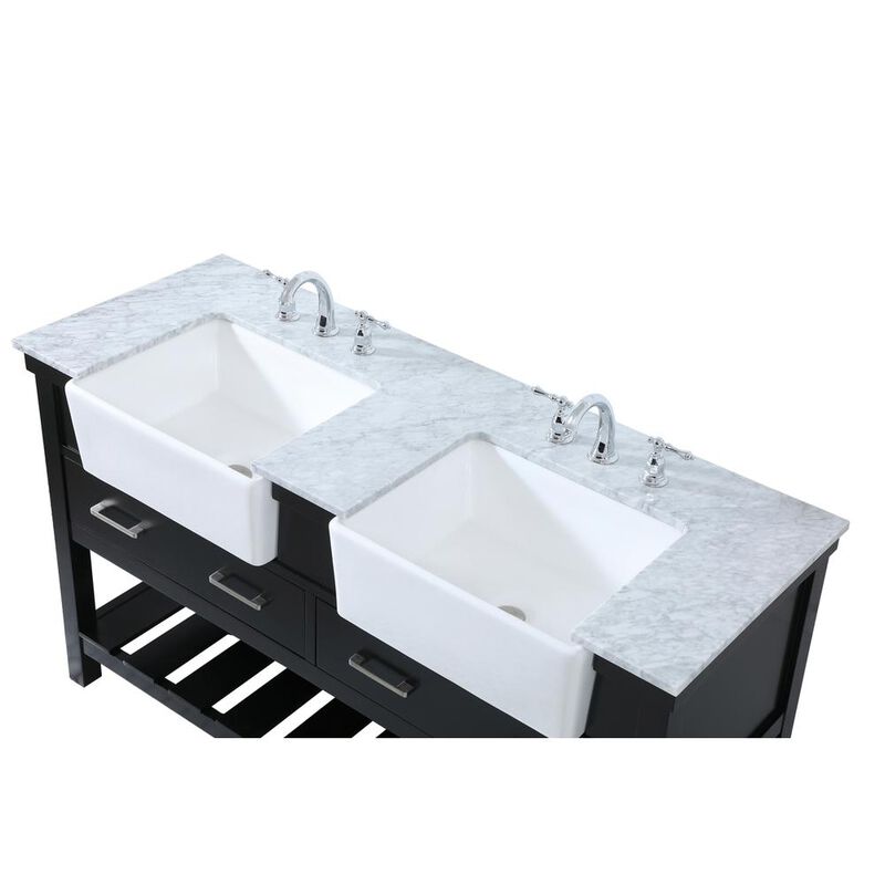Elegant Kitchen and Bath 60 inch double bathroom vanity in black