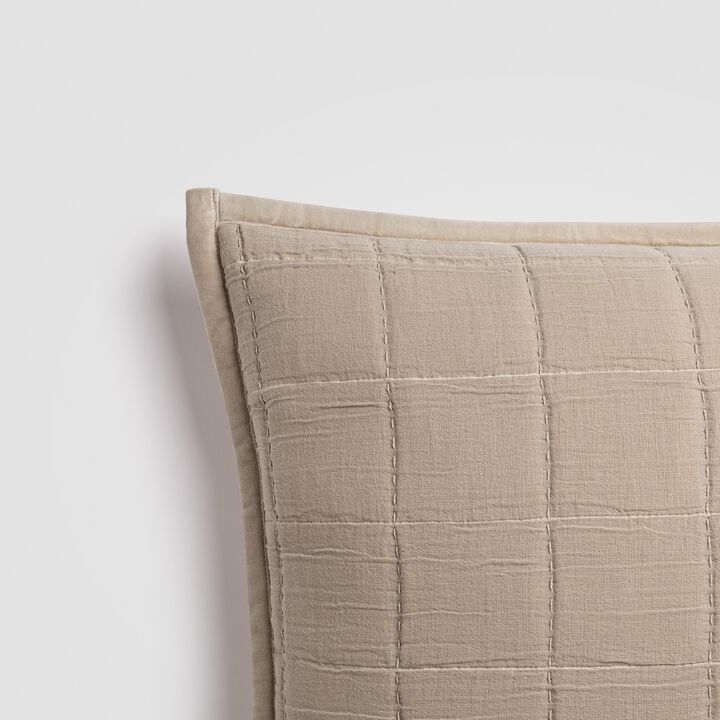 Gray Quilted Euro Sham Set