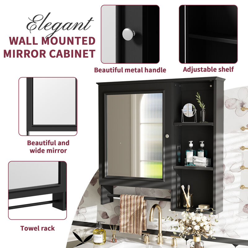 ELEMENT ACE Space Saving Wall Mounted Medicine Cabinet with Adjustable Storage Shelves image number 5