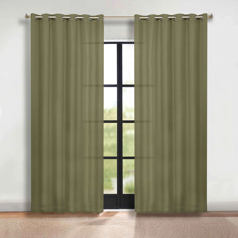 Set of 2 Blackout Curtain Panels Classic Modern Window Drapes image number 1