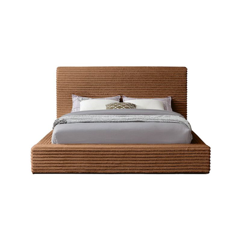 Meridian Furniture Dexter Saddle Corduroy Fabric Queen Bed