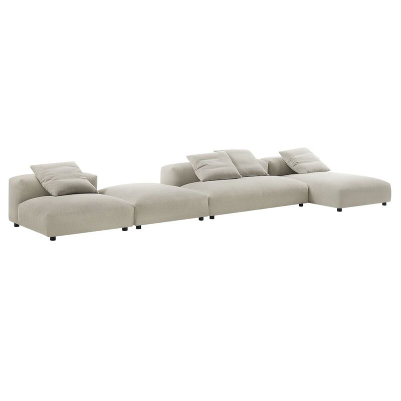 Solace 4-Piece Modular Upholstered Fabric Sectional Sofa With Ottoman image number 2