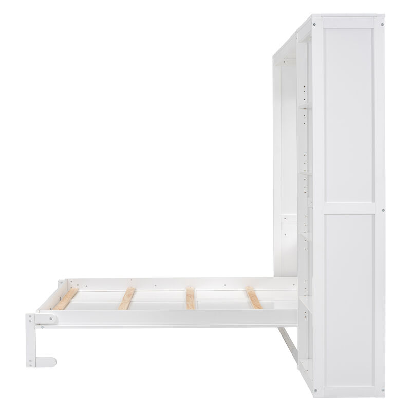 Merax Classical Murphy Bed with Storage Shelves