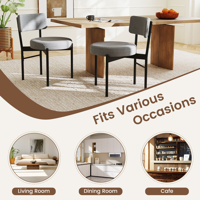 2 Piece Dining Chair Set with Padded Seats and Ergonomic Curved Back Design