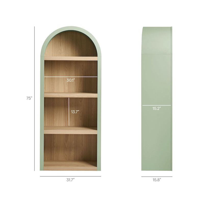 Caleb 4 Arched Display Shelf Bookcase image number 2