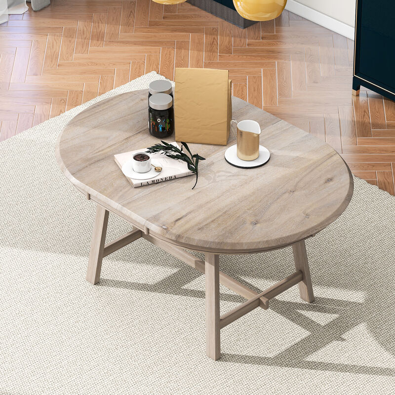 Merax Wood Round Extendable Dining Table