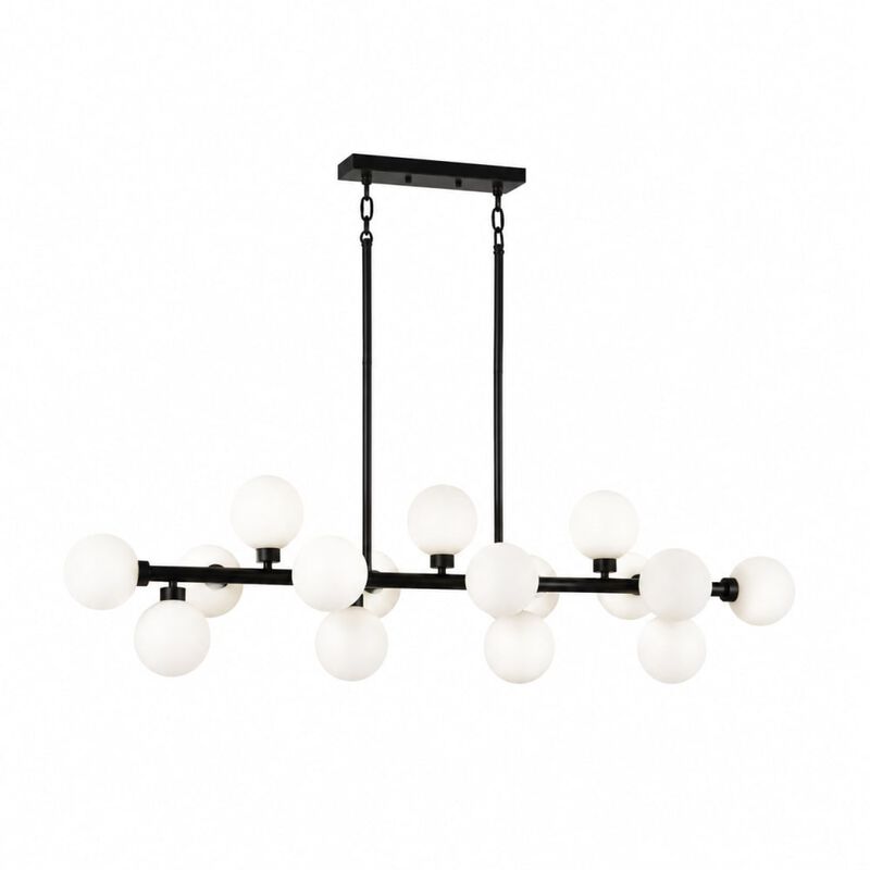 ELEMENT ACE 16-Light Modern Farmhouse Pendant Lamp with Opal Glass Shade, Ceiling Light for Dining Room, Kitchen Island (No Bulbs) image number 0