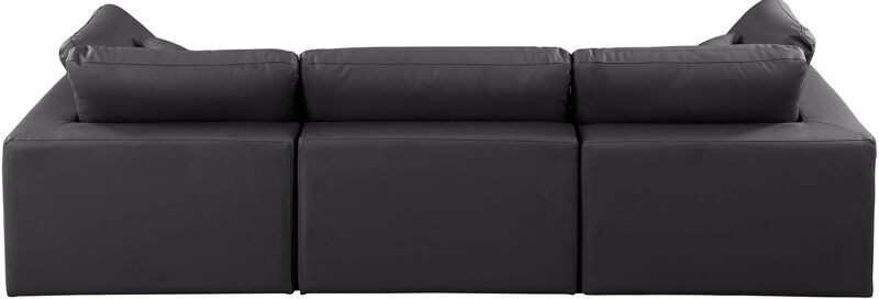 Meridian Furniture Comfy Black Vegan Leather Modular Sofa image number 2