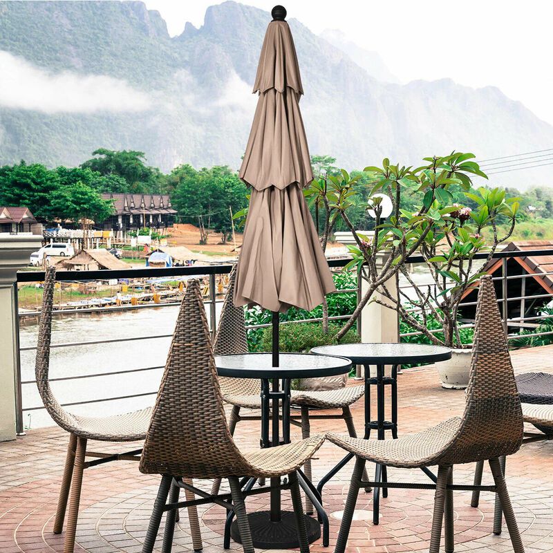 Mondawe 10 Feet 3 Tier Outdoor Patio Umbrella with Double Vented