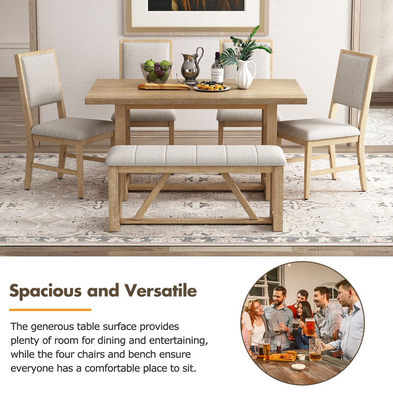 Merax 6-Piece Retro Wood Dining Set