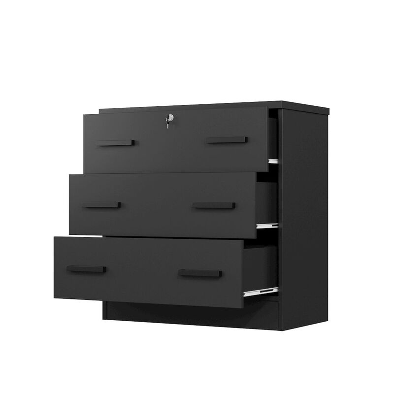 3 Drawers Chest in Black Color