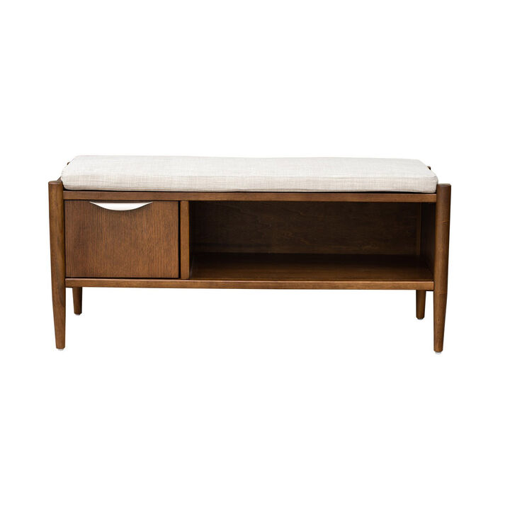 Gracie Mills Rosetta Modern Accent Storage Bench with Upholstered Cushion