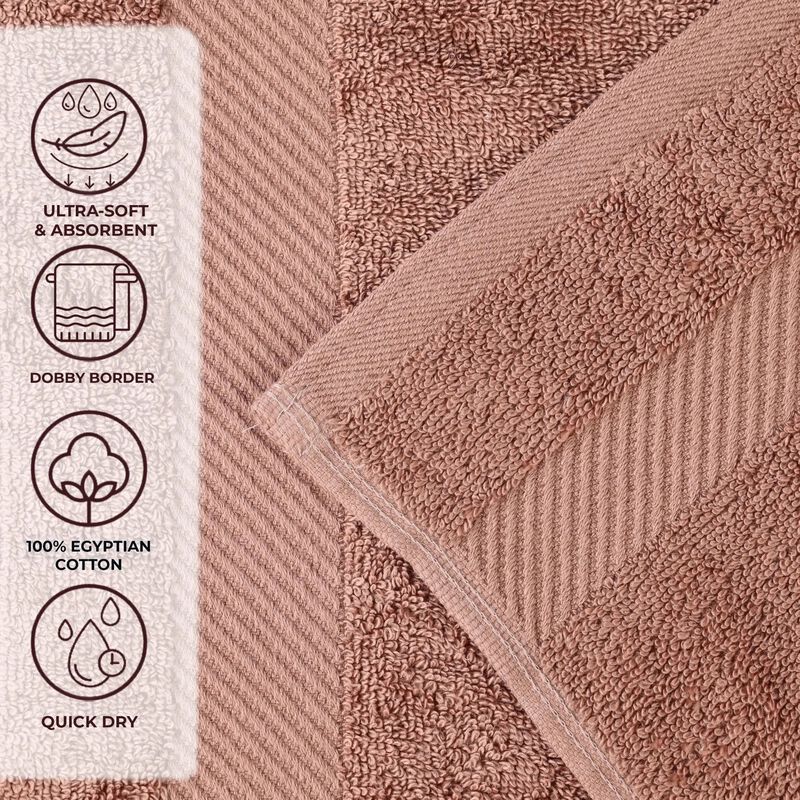 2-Piece Egyptian Cotton Bath Sheet Set &ndash; Luxury Soft & Thick Towels with Border image number 4