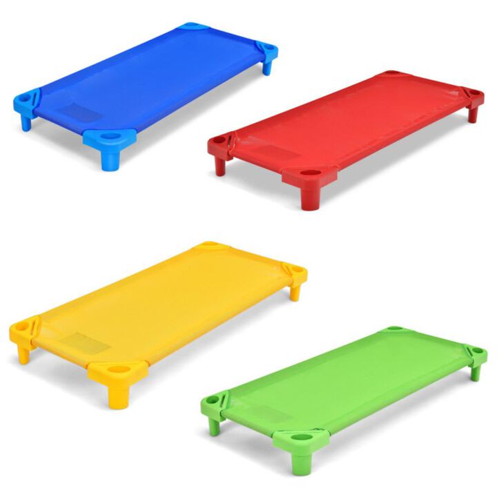 Hivvago Pack of 4 Colorful Kids Stackable Naptime Cot