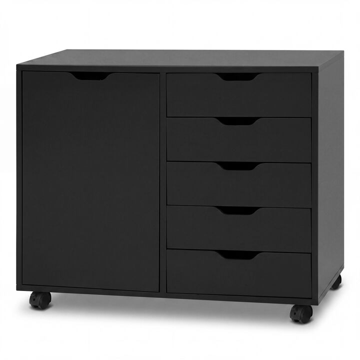 5 Drawer Storage Cabinet on Wheels with Adjustable Shelf Organizer