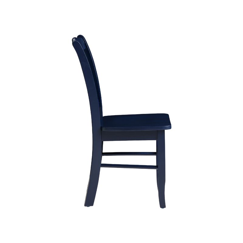 Nova Dining Side Chair Set of 2, Shaker Style, Farmhouse Navy Blue Wood image number 3