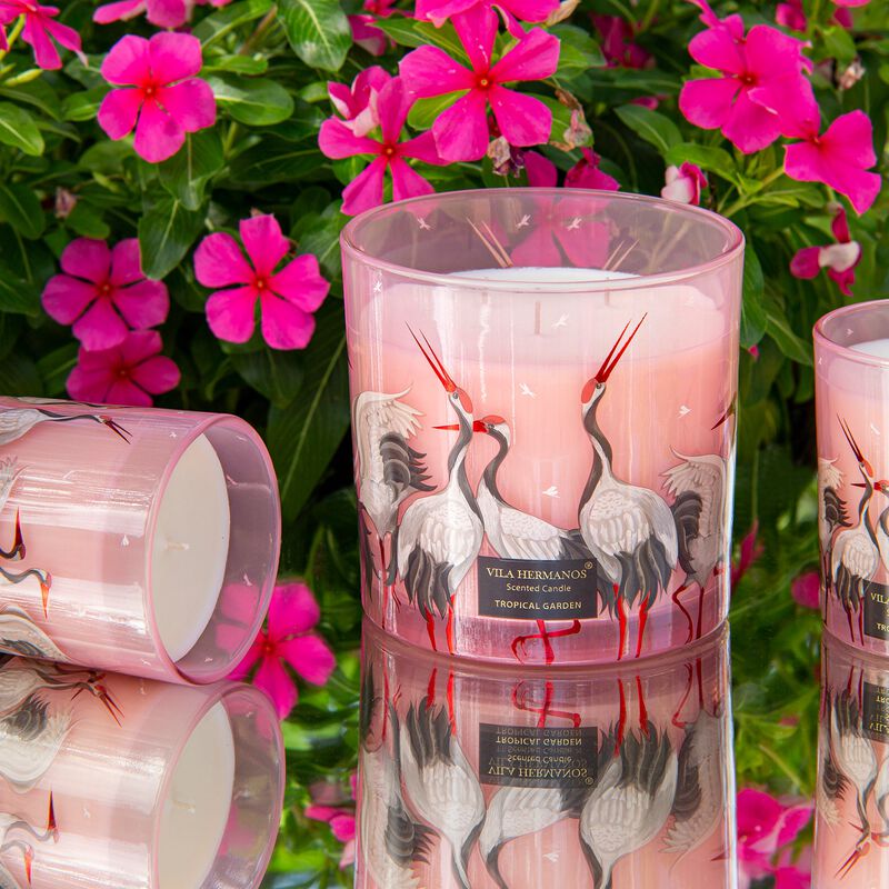 Candle in Jar JUNGLETOPIA FLAMINGO PINK 200gr 3.35 diam. x 4.13 in image number 2