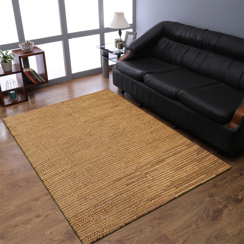 HAND WOVEN JUTE ECO-FRIENDLY Contemporary AREA RUGS  - Rectangle Shape, Contemporary, High Pile, Natural Fiber, Outdoor Indoor Handmade Area Rugs for Living Room (J00071) image number 1