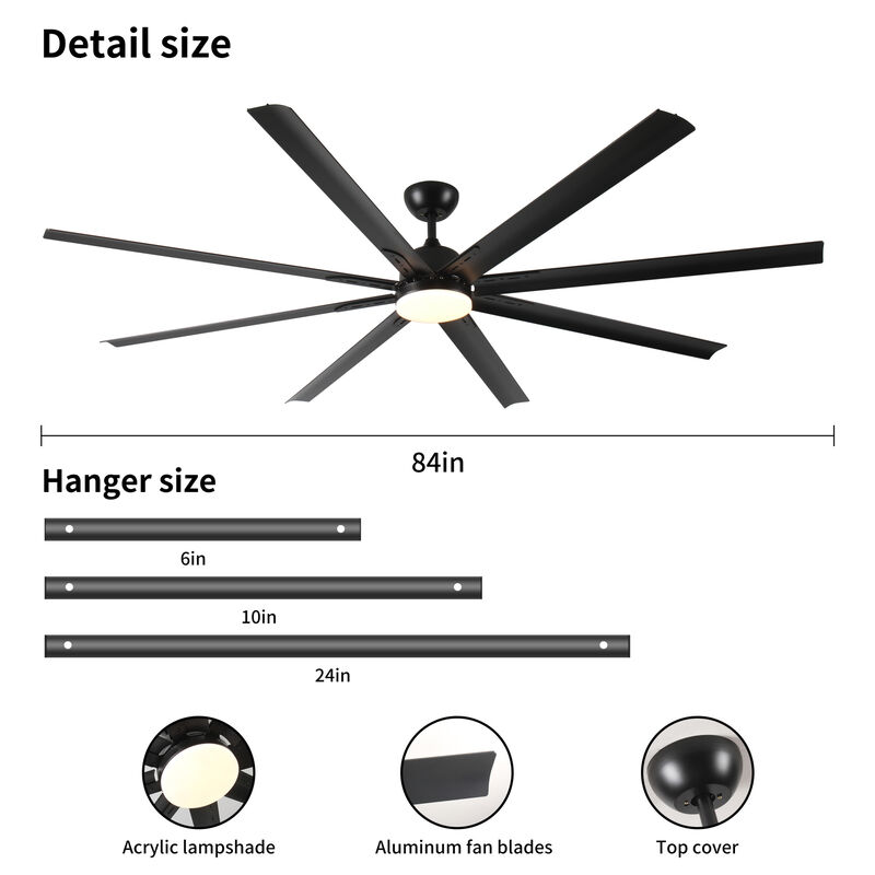 ELEMENT ACE Super Large Energy Efficient Ceiling Fan with Remote Control and Reversible Airflow image number 2