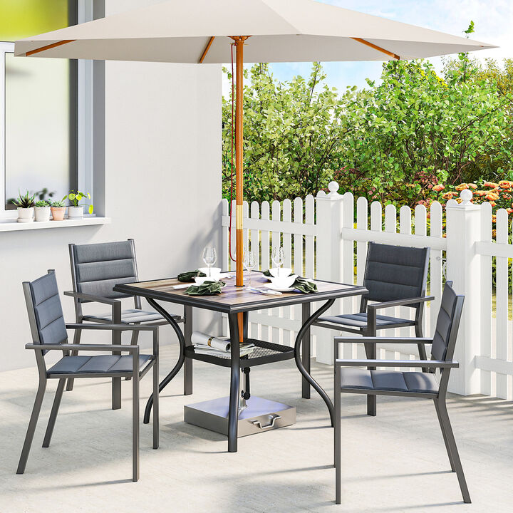 Hivvago 37" Square Patio Dining Table for 4