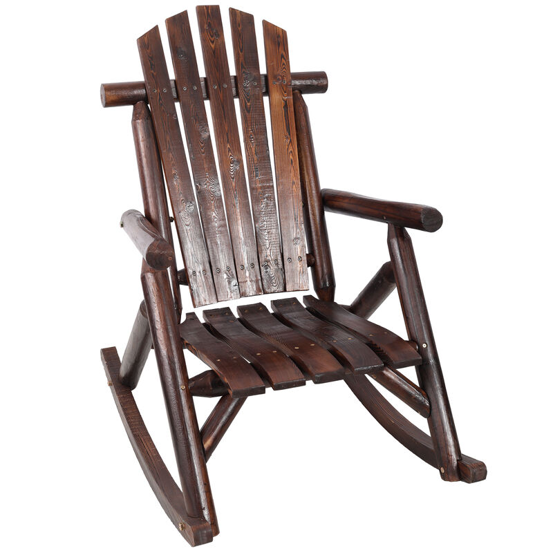 Wooden Porch Rocker Chair &ndash; Classic Design, Comfortable, Perfect for Relaxing Outdoors image number 6