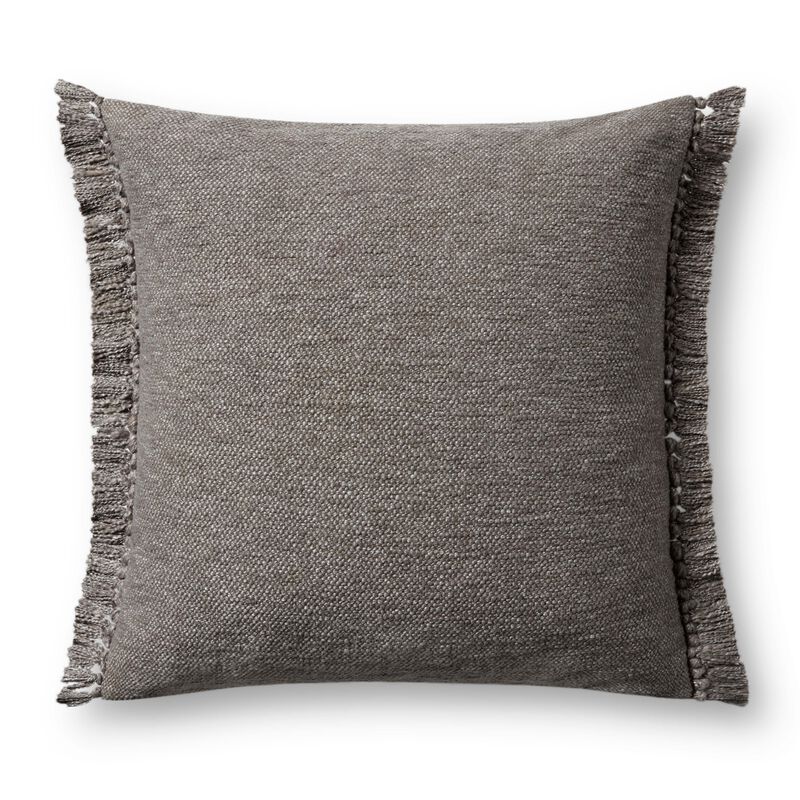 Jett PMH0063 Grey 22''x22'' Down Pillow by Magnolia Home by Joanna Gaines x Loloi