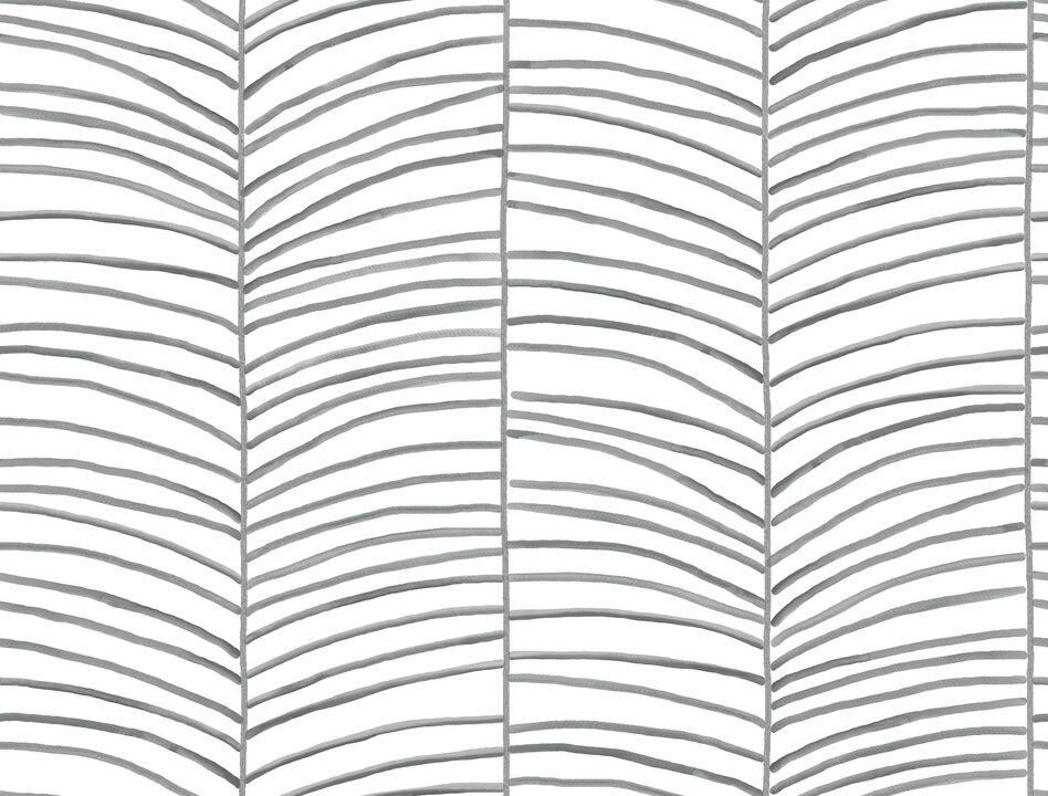 Cascade Palm Chevron Onyx Wallpaper