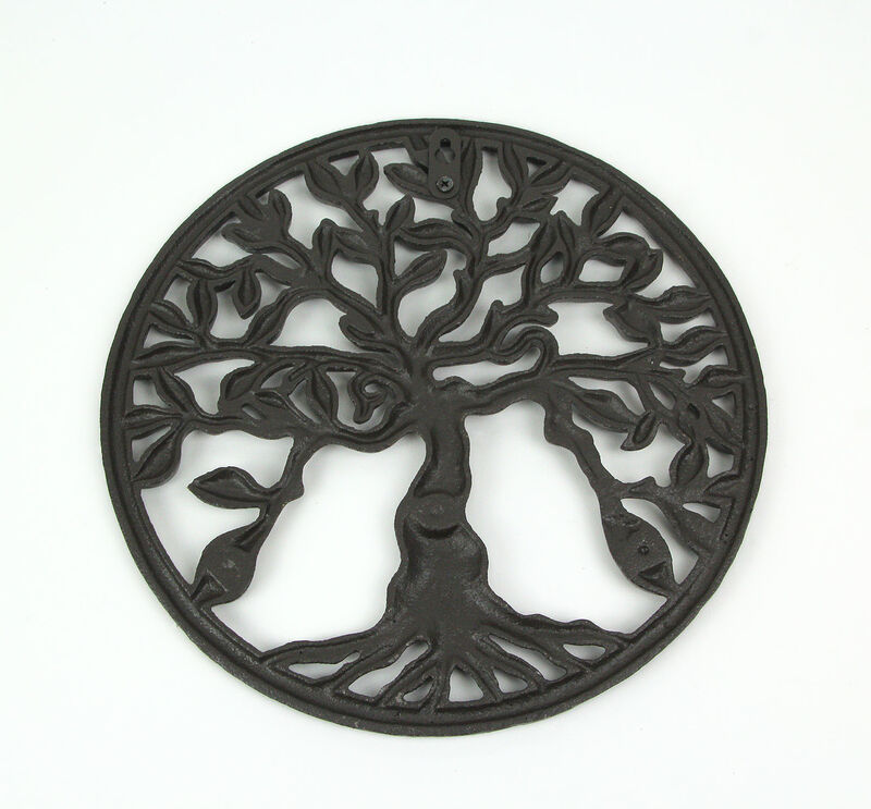 Bronze Finished Cast Iron Tree Of Life Wall Hanging 11.75 Inches In Diameter image number 4