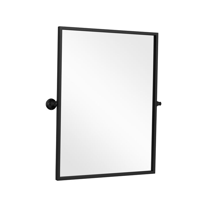 HomeRoots 31" Black Metal Tilting Framed Accent Mirror