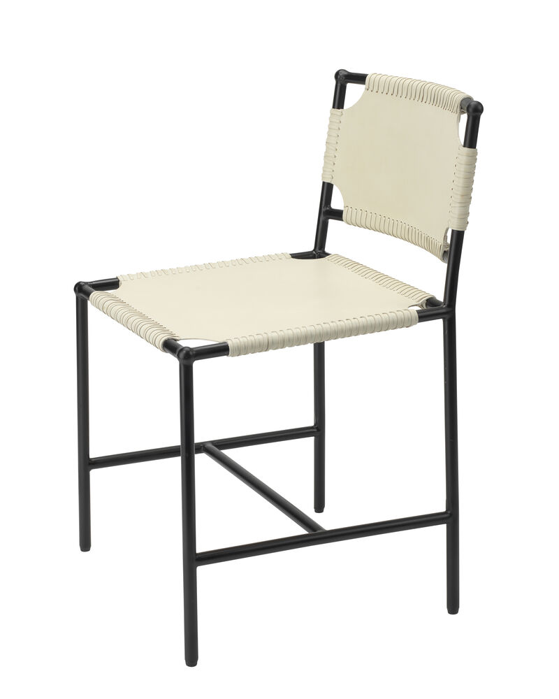 Asher Leather Dining Chair in White