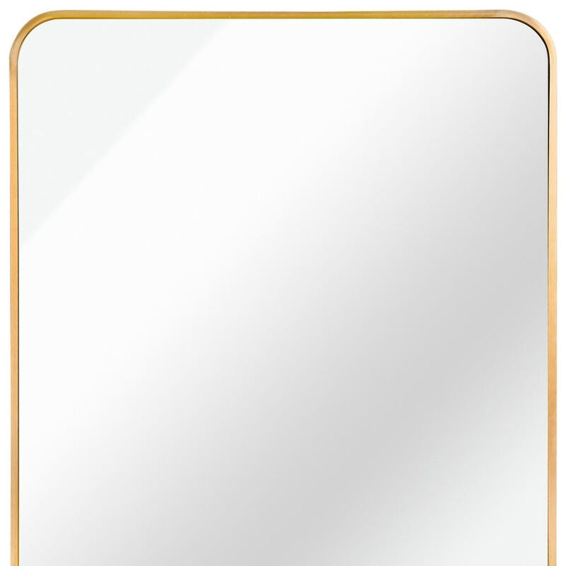 HomeRoots 36" Gold Aluminum Framed Accent Mirror image number 4