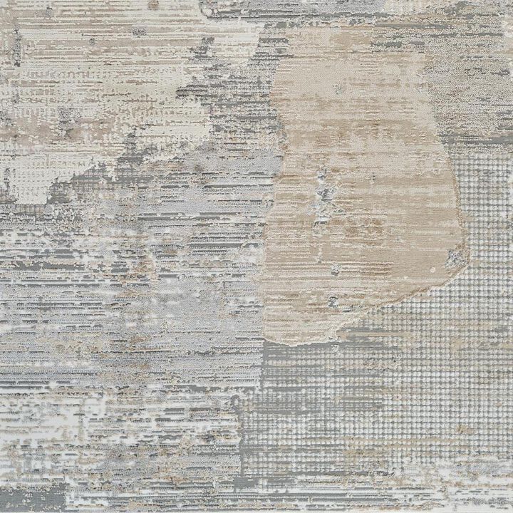 HomeRoots 4' X 6' Gray and Cream Abstract Distressed Area Rug