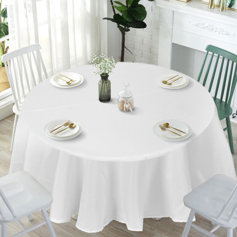 10 Pieces 120 Inch Home Restaurant Polyester Round Tablecloth