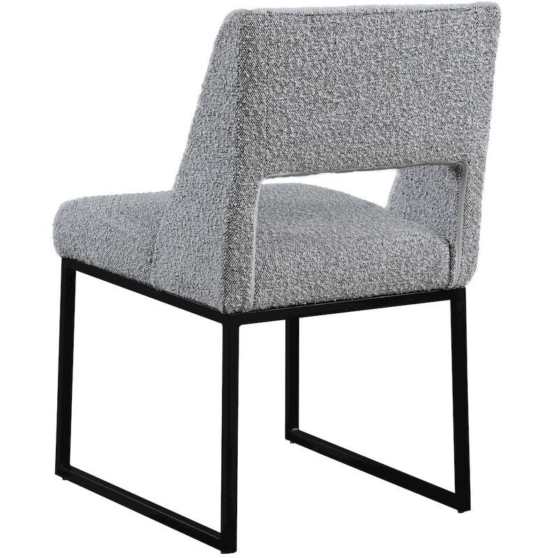 Meridian Furniture Jayce Grey Boucle Fabric Dining Chair, Set of 2