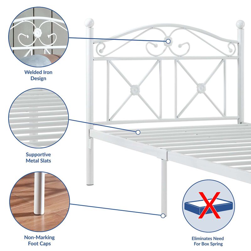 Modway - Cottage Twin Bed White image number 4