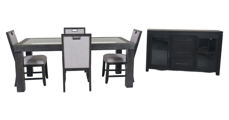 Elodie Table, 4 Side Chairs, & Server image number 0