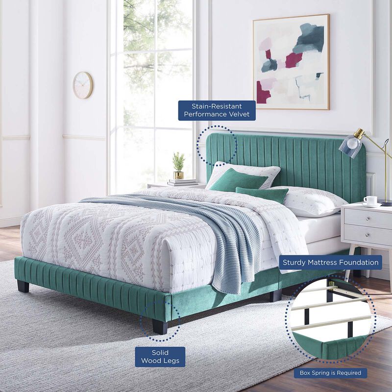 Modway - Celine Channel Tufted Performance Velvet King Bed image number 6