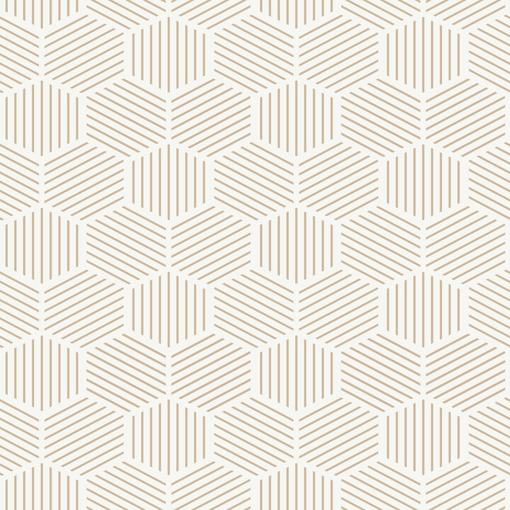 Striped Hexagonal Mosaic Peel and Stick Wallpaper