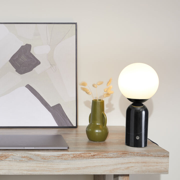 Mila Tall Black Marble LED Table Lamp