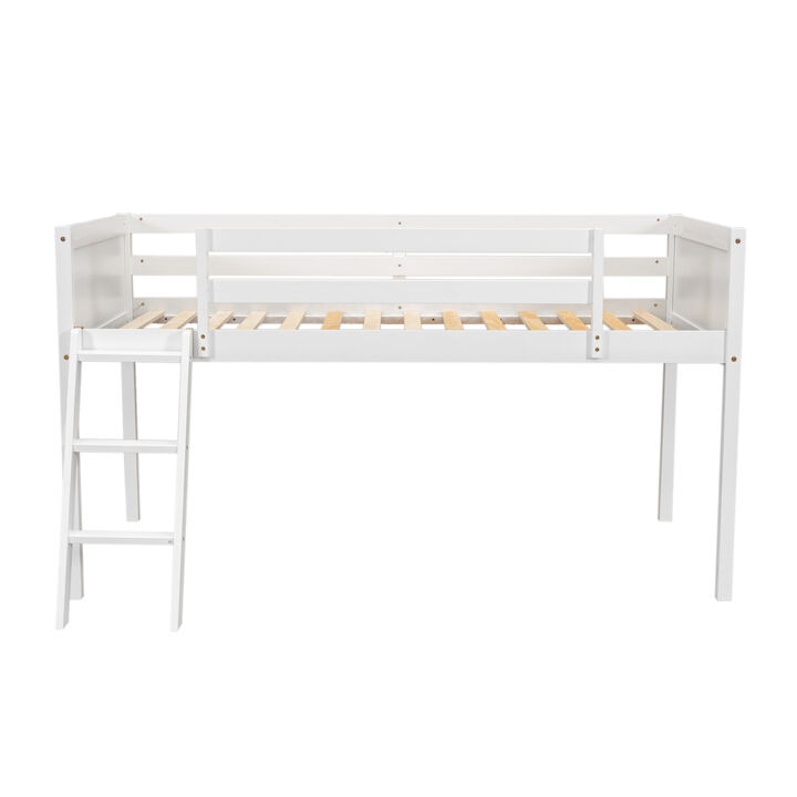 Merax Wood Low Loft Bed with Ladder