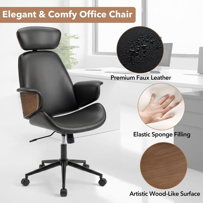 Ergonomic Office Chair with Headrest and Adjustable Height for Home Office image number 5