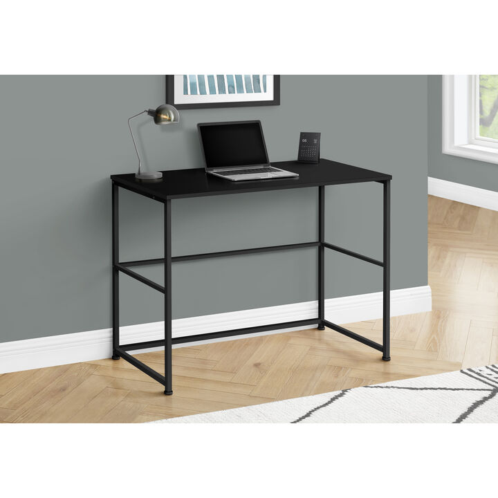 Monarch Specialties I 7776 Computer Desk, Home Office, Laptop, Left, Right Set-up, Storage Drawers, 40"L, Work, Metal, Laminate, Black, Contemporary, Modern