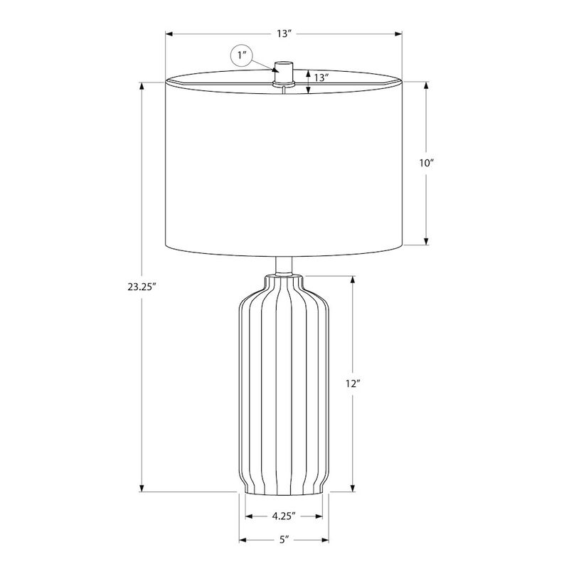 23"H, Table Lamp, Blue Ceramic, Ivory / Cream Shade, Contemporary, Modern
