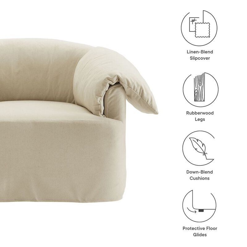 Lark Slipcovered Fabric Oversized Armchair image number 1