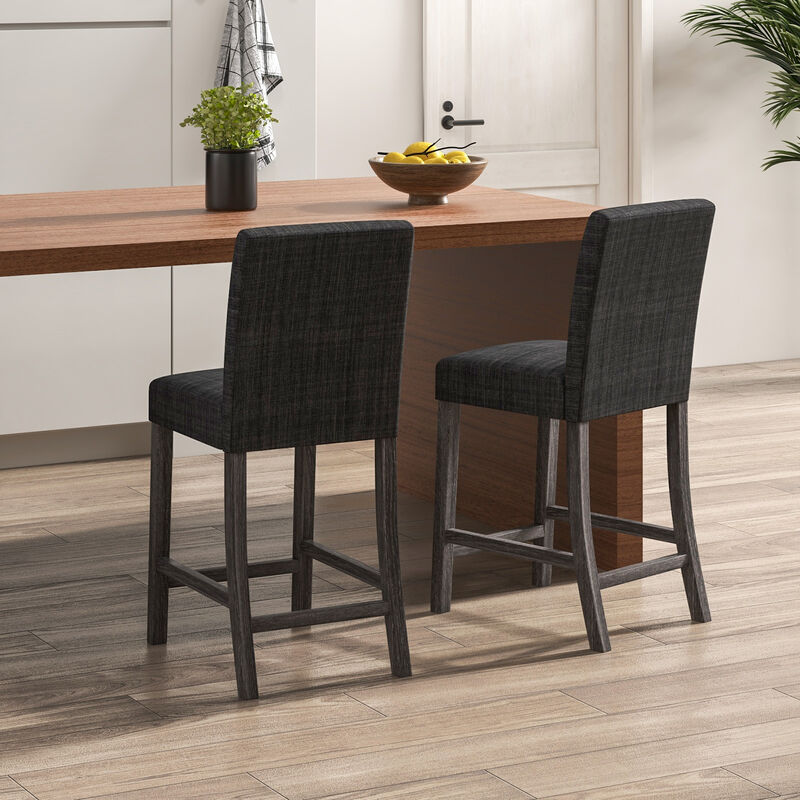 Counter Height Bar Stools Set of 2 with Back and Footrest image number 2