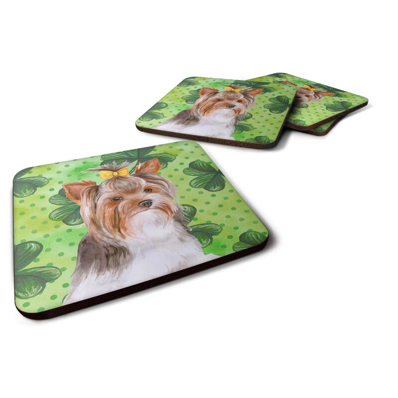 Caroline's Treasures Yorkshire Terrier #2 St Patrick's Decorative coasters, Multicolor